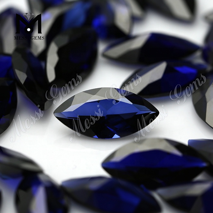 pietre dure sintetiche del corindone blu zaffiro della pietra preziosa sciolta del taglio marquise di vendita calda