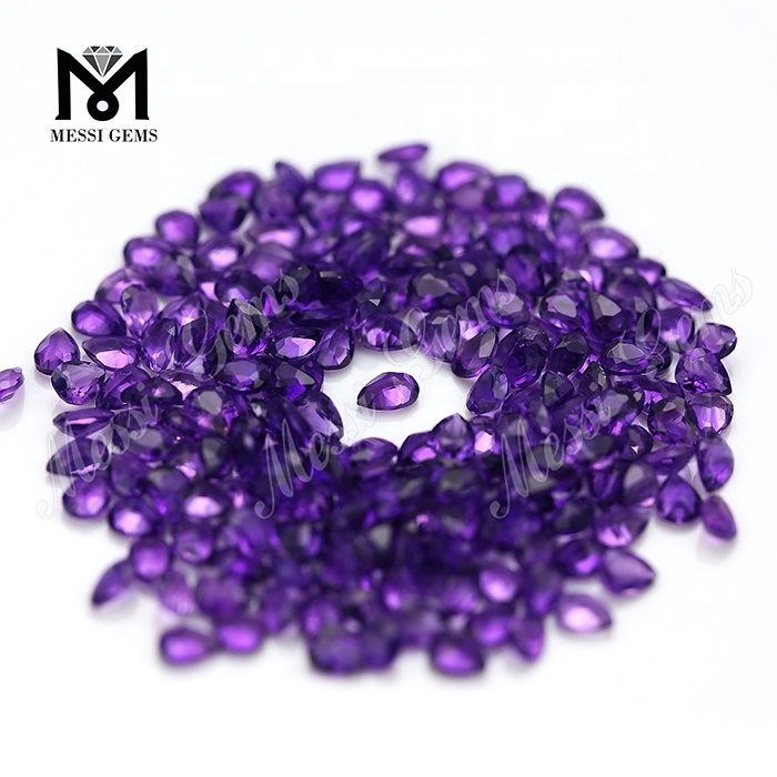 Pietra naturale a forma di pera 3 * 4 mm Pietra ametista