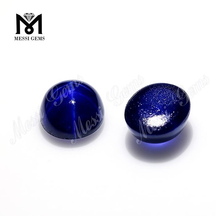 Zaffiro sintetico 6x8mm ovale cabochon blu zaffiro stella