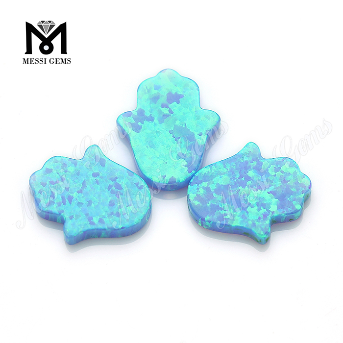 Lab creato a forma di mano opale 11x13 mm sintetico opale blu opale di fuoco Hamsa