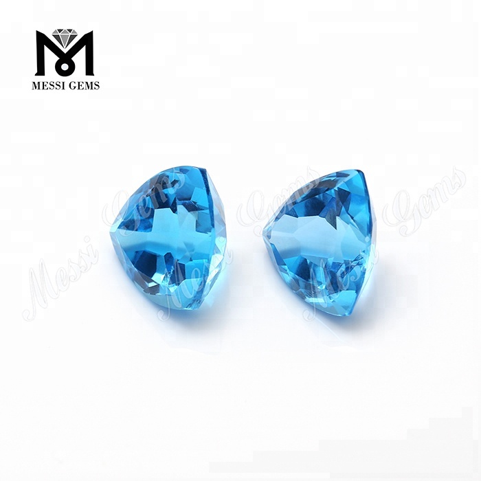 Pietra preziosa di topazio blu naturale a forma di trilione di cristallo blu di alta qualità di prezzo di fabbrica