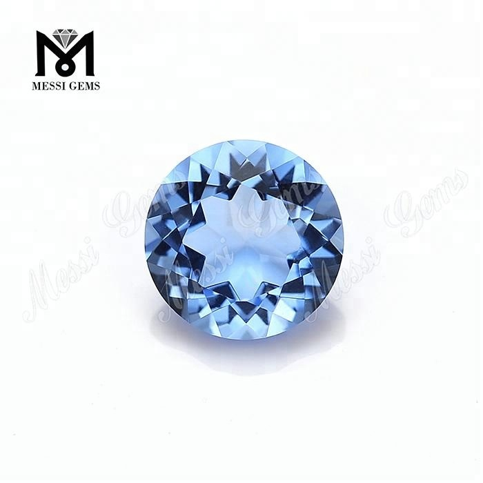 Pietra di quarzo blu idrotermale rotonda da 10 mm