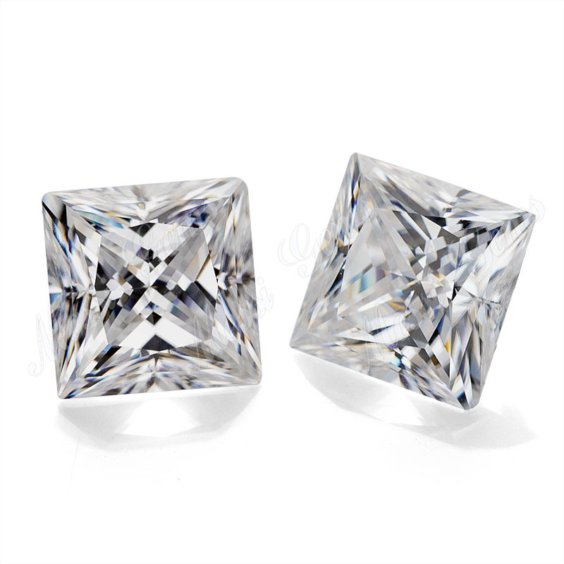 Wuzhou VVS moissanite diamante bianco quadrato moissanite taglio principessa per la creazione di gioielli