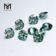 Diamante moissanite sciolto Taglio brillante rotondo 5 mm Pietra preziosa Moissanite verde ruvida