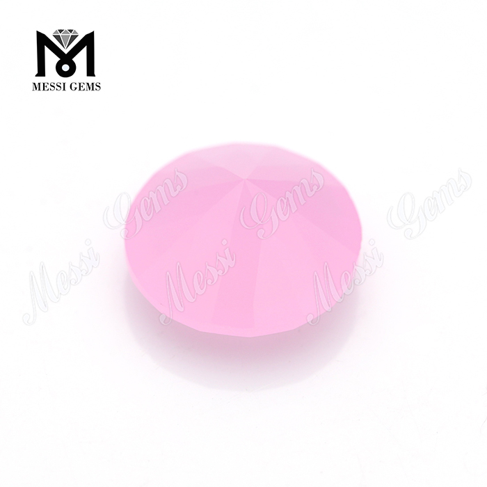 pietra preziosa di vetro di forma rotonda di quarzo rosa da 10 mm
