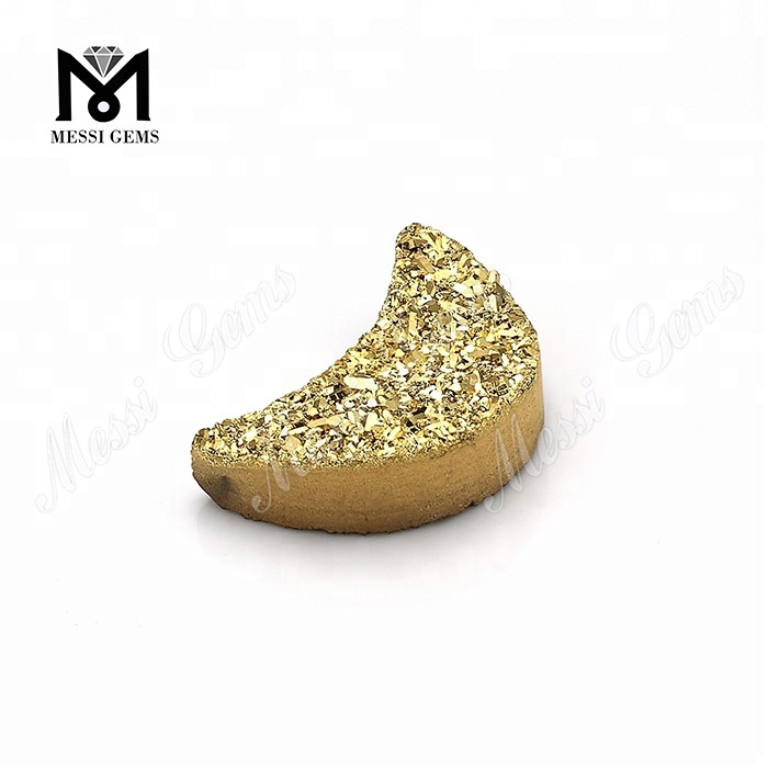 Pietra di agata druzy naturale all\'ingrosso in oro 24 carati per la creazione di gioielli