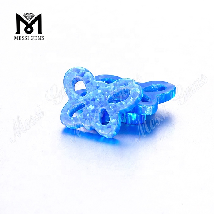 Pietra opale sintetica blu a forma di farfalla di alta qualità 11 x 15 x 2,5 mm