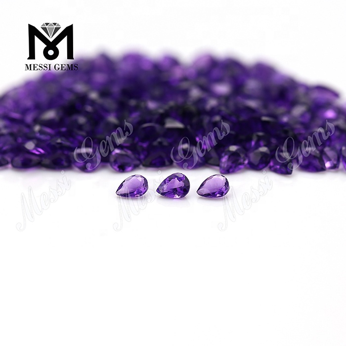 Pietra naturale a forma di pera 3 * 4 mm Pietra ametista