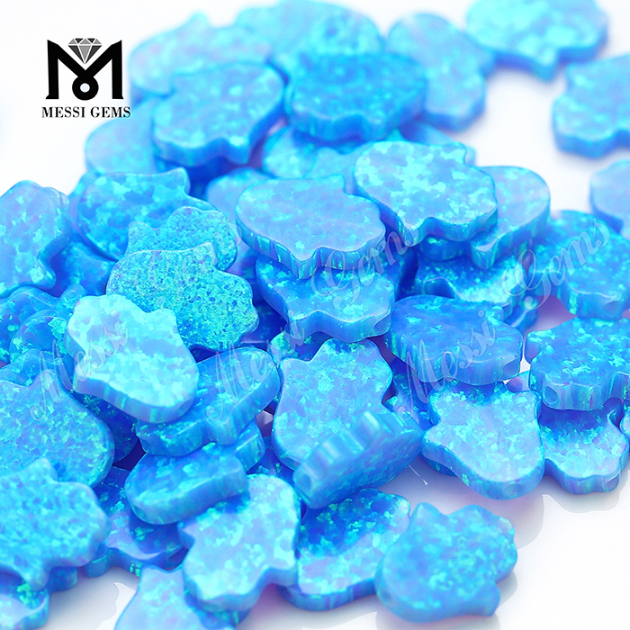 Lab creato a forma di mano opale 11x13 mm sintetico opale blu opale di fuoco Hamsa