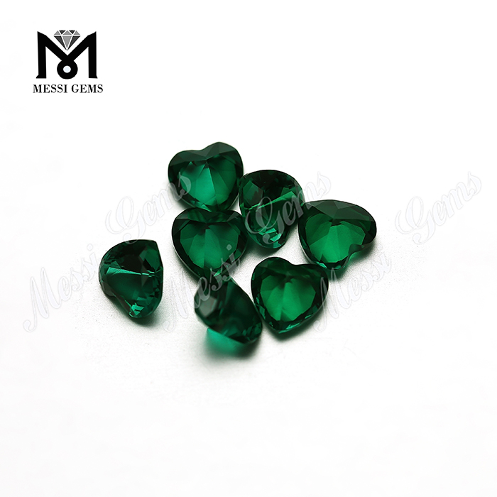 Prezzo smeraldo a forma di cuore smeraldo creato all\'ingrosso per carato