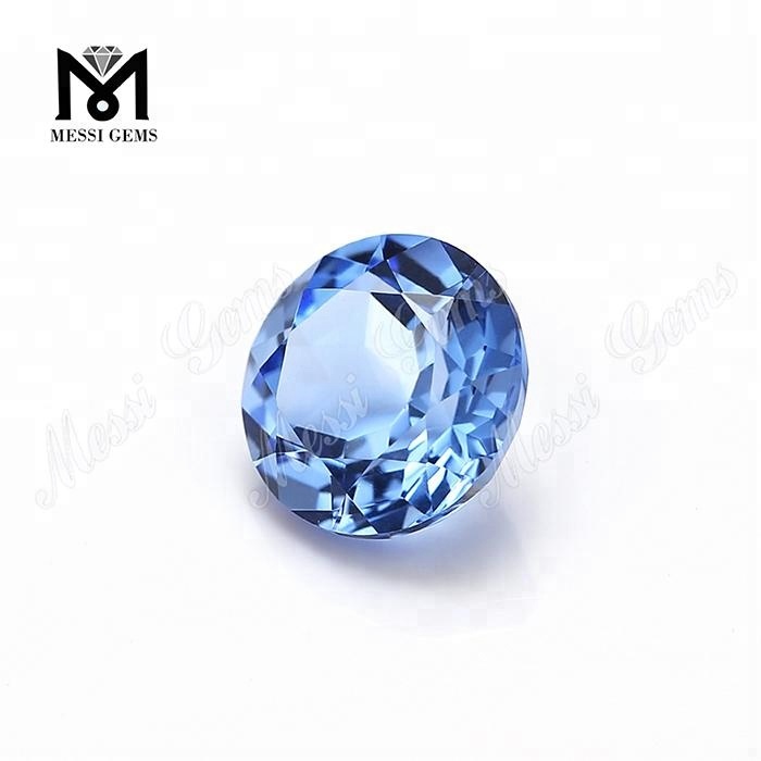 Pietra di quarzo blu idrotermale rotonda da 10 mm