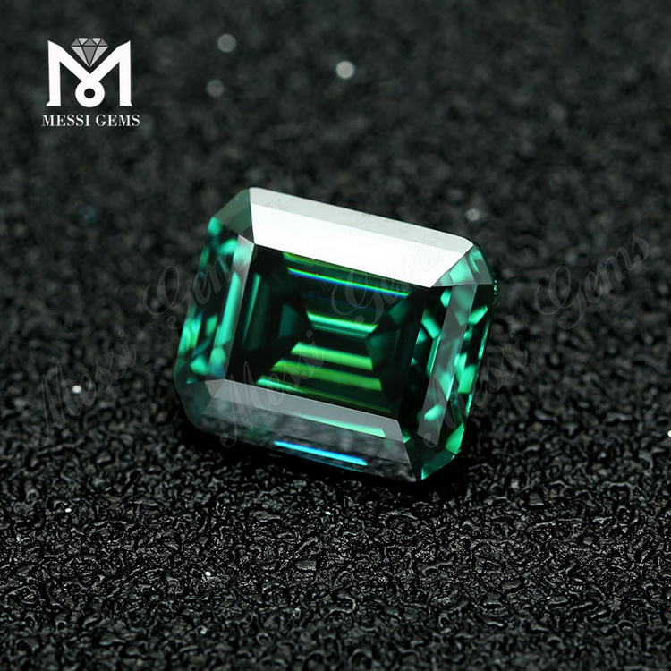 Prezzo sciolto Octagon Emerald cut Green Lab ha creato Moissanite