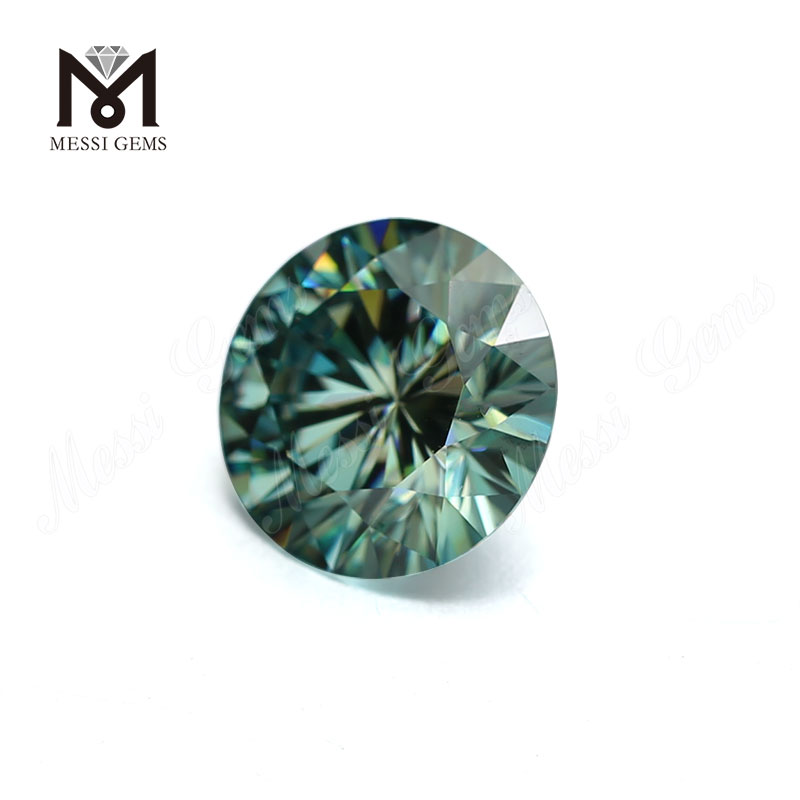 Diamante moissanite sciolto Taglio brillante rotondo 5 mm Pietra preziosa Moissanite verde ruvida