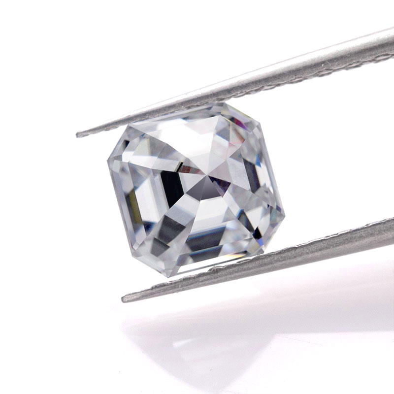 Gioco di colori o fuoco Gemma sciolta DEFDiamante moissanite bianco taglio Asscher Calore
