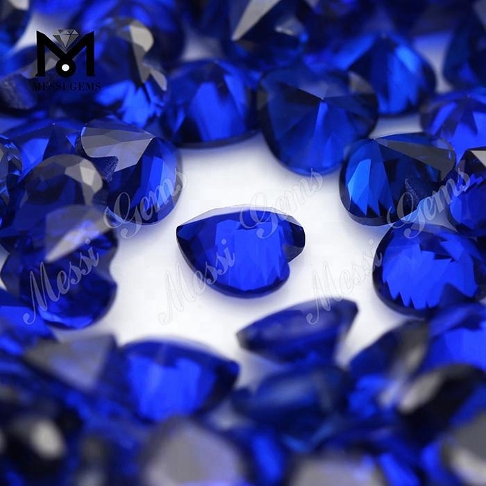 Pietra di spinello zaffiro blu sintetico 112 # taglio cuore 6x6mm