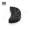 Agata druzy nera a forma di luna di pietra naturale di fabbrica per anello