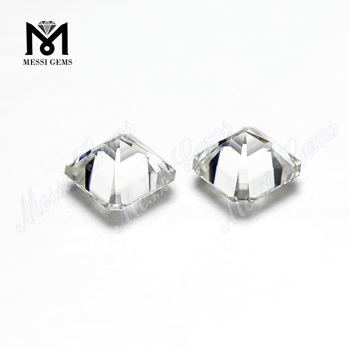 Pietra diamantata sintetica bianca Moissanite taglio Asscher da 1 carato