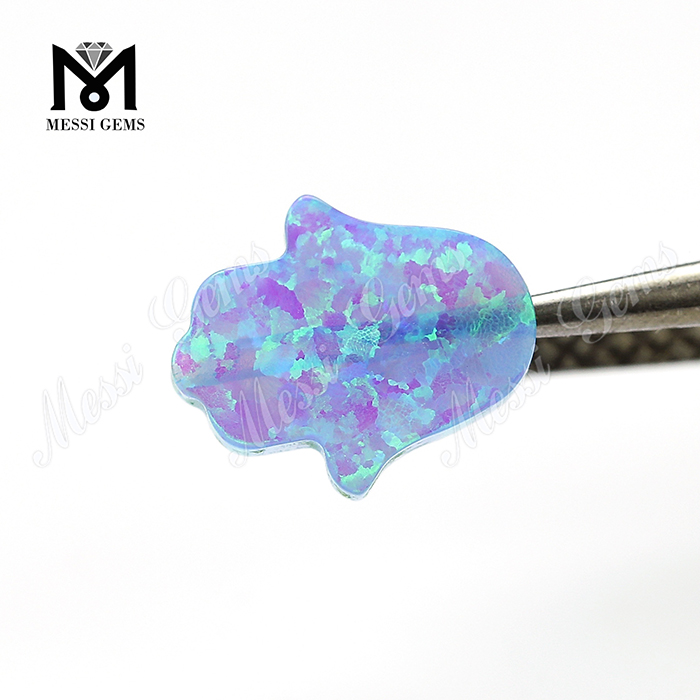 Lab creato a forma di mano opale 11x13 mm sintetico opale blu opale di fuoco Hamsa