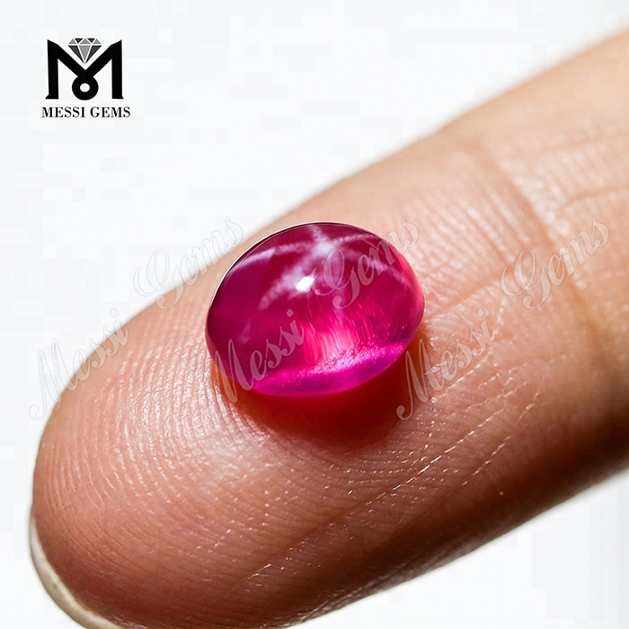 Il laboratorio Cabochon ovale economico ha creato pietre preziose con rubino stellato