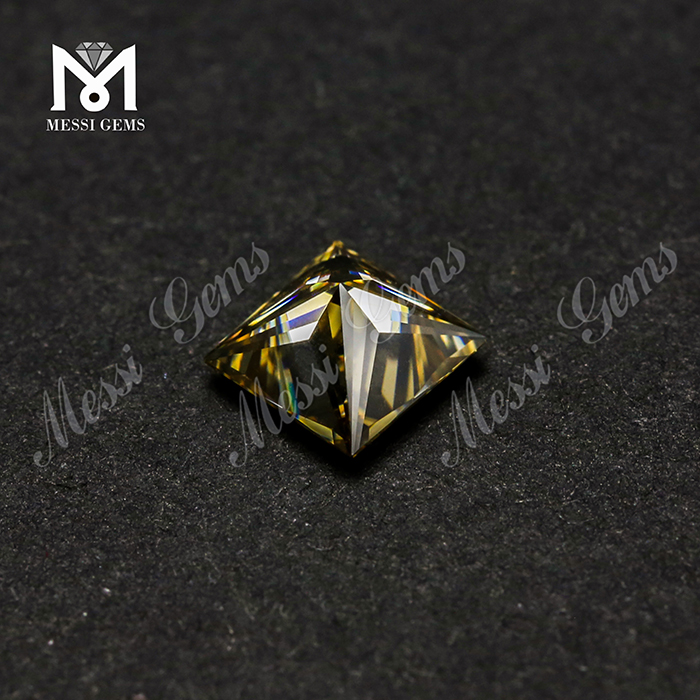 Prezzo all\'ingrosso moissanite diamante Moissanites sciolto giallo taglio principessa di alta qualità per anello