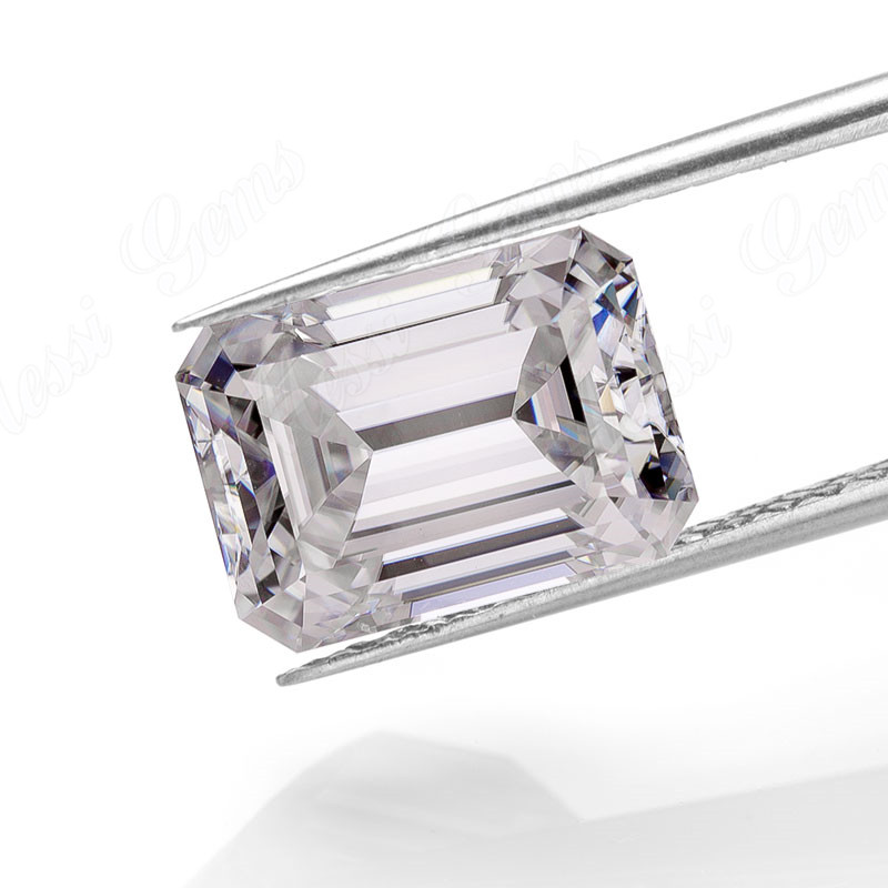 Prezzo di fabbrica Pietra preziosa sciolta Taglio smeraldo Diamante moissanite da 3 carati