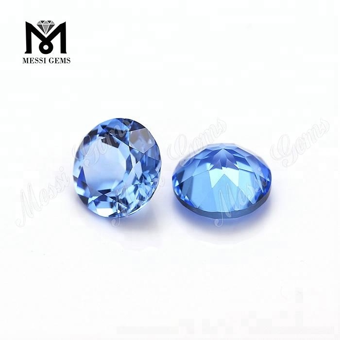 Pietra di quarzo blu idrotermale rotonda da 10 mm
