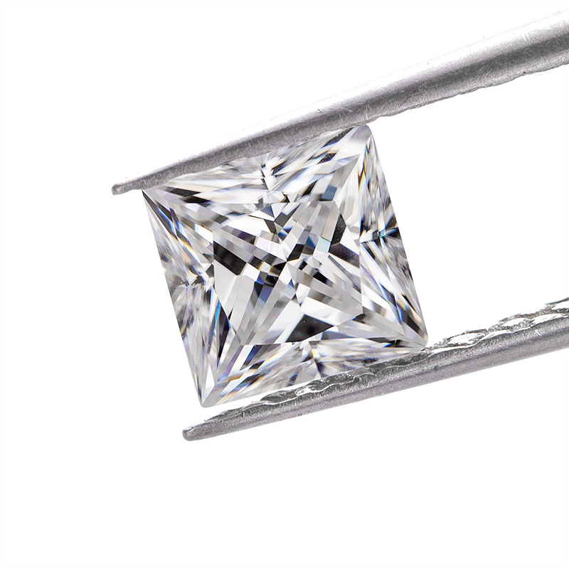 Wuzhou VVS moissanite diamante bianco quadrato moissanite taglio principessa per la creazione di gioielli