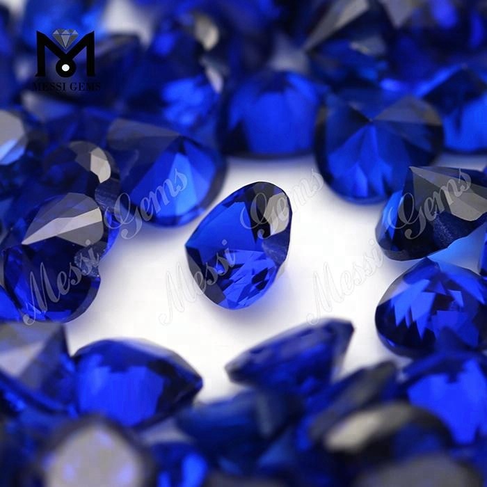 Pietra di spinello zaffiro blu sintetico 112 # taglio cuore 6x6mm