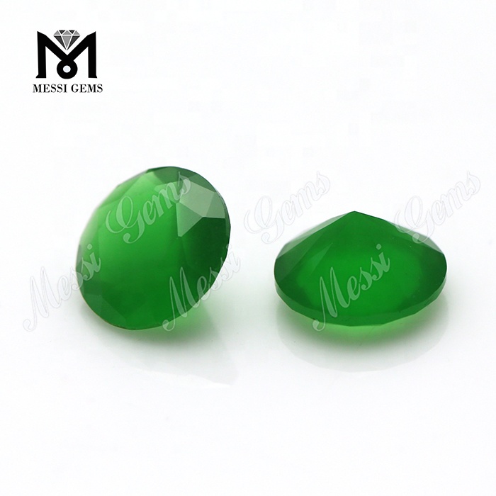 Perla di pietra preziosa allentata verde smeraldo rotonda da 7,0 mm tagliata a macchina all\'ingrosso per gioielli