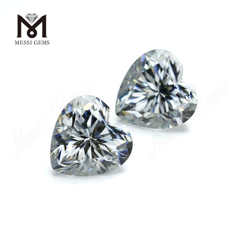 Diamante moissanite bianco di grandi dimensioni 14x14MM con taglio a cuore Prezzo per carati