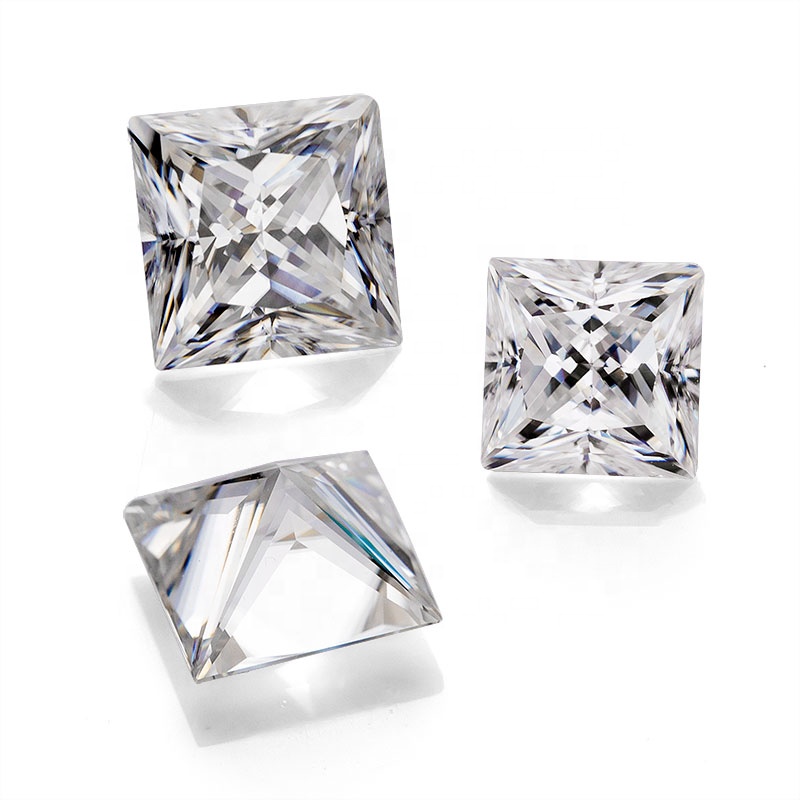 Wuzhou VVS moissanite diamante bianco quadrato moissanite taglio principessa per la creazione di gioielli