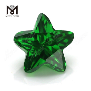 Prezzo della pietra preziosa della CZ di zirconia cubica verde sintetica del taglio di stella 9x9mm