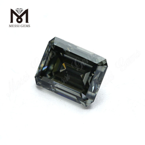 Prezzo di fabbrica 10x8mm diamante moissanite grigio scuro taglio smeraldo sciolto per anello
