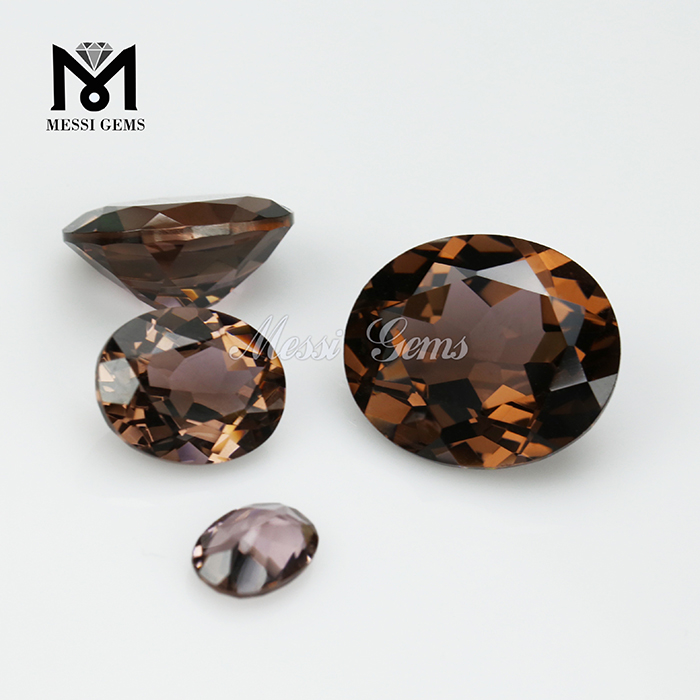 Taglio ovale resistente al calore 12 x 14 mm in nano pietra sintetica sintetica marrone