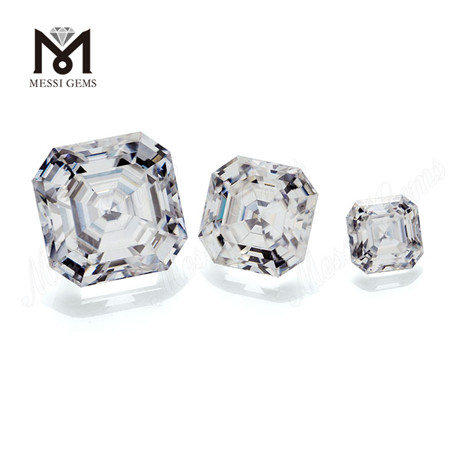 Gioco di colori o fuoco Gemma sciolta DEFDiamante moissanite bianco taglio Asscher Calore