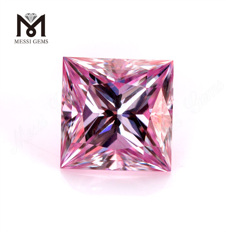 Prezzo all'ingrosso rosa VVS 1 carato 5.5x5.5mm Moissanite Princess taglio pietra sciolta