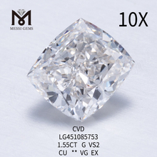 1,55 diamanti da laboratorio CVD Cushion Brillante G VS2