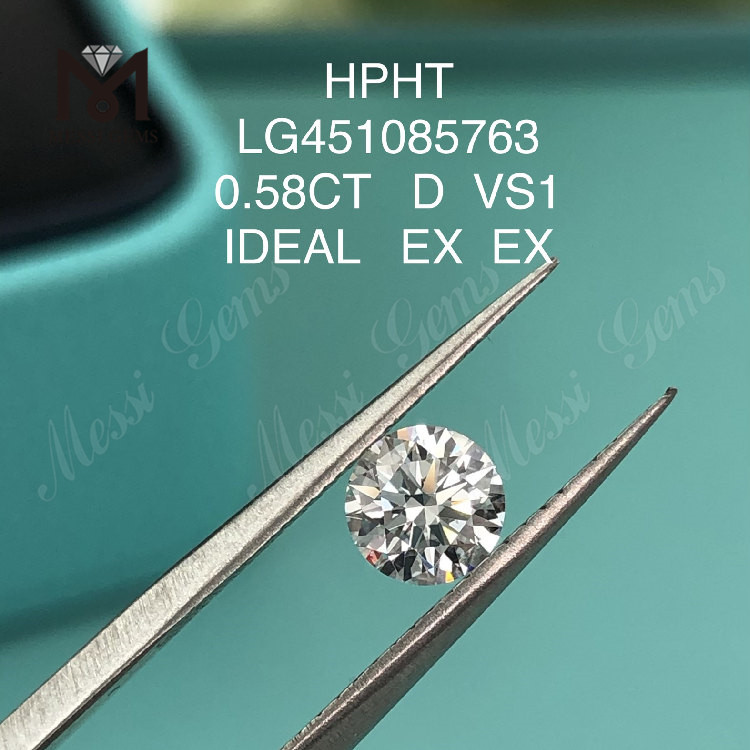 Diamanti da laboratorio HPHT BRILLANTI ROTONDI 0,58 ct VS1 D IDEL Cut