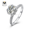 DEF VVS Anello in argento sterling 925 placcato oro 18k con pietra moissanite da 1 ct