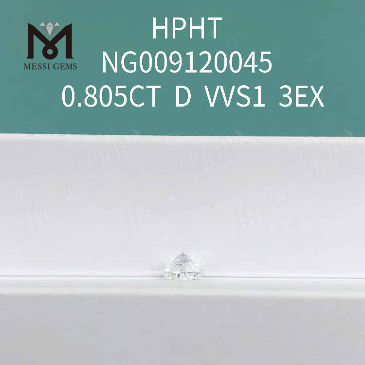 Diamante sciolto rotondo D VVS2 3EX da 0,805 ct coltivato in laboratorio 
