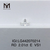 2,01 carati E VS1 Diamante rotondo coltivato in laboratorio EX