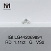 1.11 carati G VS2 Diamante rotondo BRILLIANT IDEAL 2EX coltivato in laboratorio 1 carato