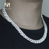 Collana con catena a maglia cubana in argento CZ personalizzata da uomo hip-hop da 22 pollici