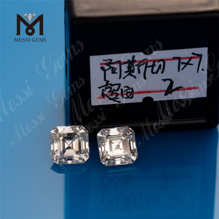 Cina Produttore di pietre sciolte 7x7mm DEF White Asscher Cut Loose Moissanite in vendita