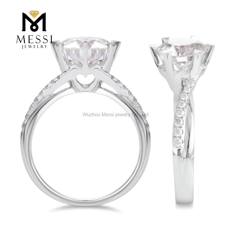 anelli di diamanti da laboratorio anello in oro 14 carati 18 carati gioielli di moda personalizzati anello di fidanzamento con diamanti da 1,5 ct