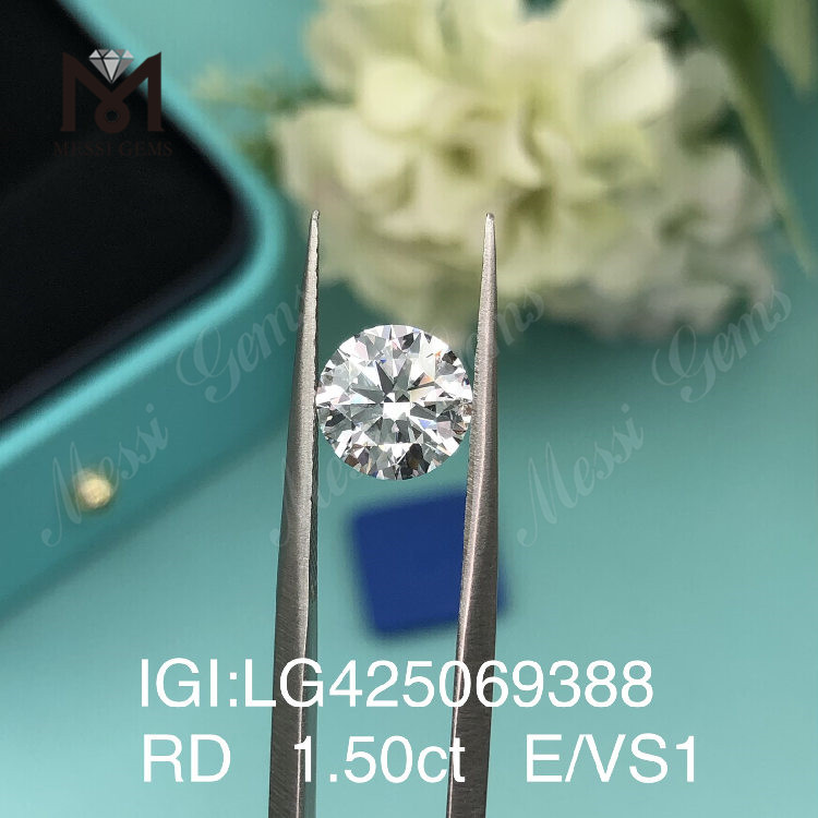 Diamante da laboratorio VG da 1,50 carati E/VS1 Rotondo da 1,5 carati 