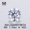 1,70 carati H VS1 IDEALE Diamante rotondo coltivato in laboratorio costo per carato