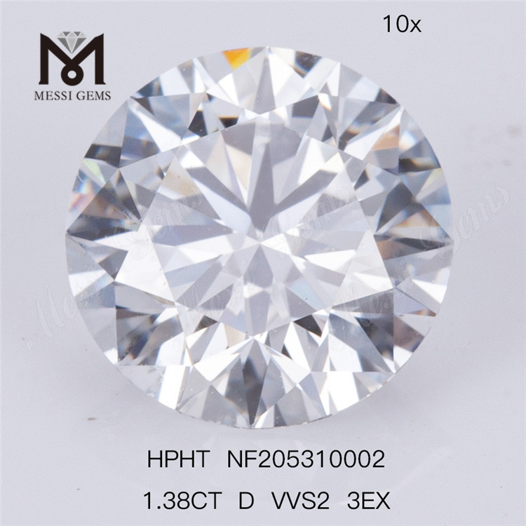 1,38 carati D VVS2 3EX in magazzino Diamante sciolto HPHT coltivato in laboratorio per gioielli