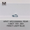 NF212200004 1.00CT VS1 2EX FANCY LIGHT BLUE HPHT PERA Diamante