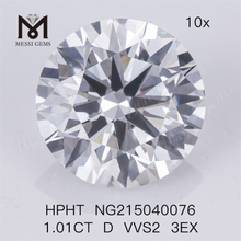1.01CT D VVS2 3EX Lab Grown Diamond Pietra HPHT